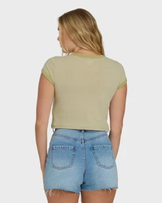Daily Tee Yd kortärmad stickad T-shirt i shorts