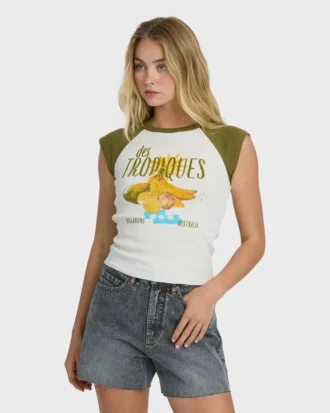 Des Tropic kortärmad raglan-top