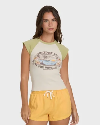 Horizon Raglan shorts med kort ärm stickad T-shirt Horizon Raglan shorts med kort ärm stickad T-shirt