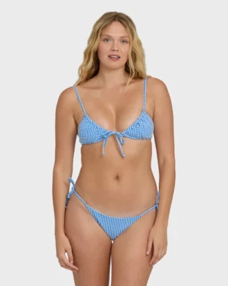Mini Wave Check-bikinitrosor med knytband