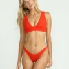 Röd Aloha Plunge-bikinitopp Röd Aloha Plunge-bikinitopp