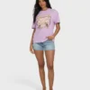 Reach High kortärmad T-shirt i stickat med tryck Reach High kortärmad T-shirt i stickat med tryck