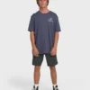 Single Fin Premium kortärmad stickad T-shirt i Shorts-stil Single Fin Premium kortärmad stickad T-shirt i Shorts-stil