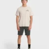 Single Fin Premium kortärmad stickad T-shirt i Shorts-stil Single Fin Premium kortärmad stickad T-shirt i Shorts-stil