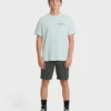 Single Fin Premium kortärmad stickad T-shirt i Shorts-stil Single Fin Premium kortärmad stickad T-shirt i Shorts-stil