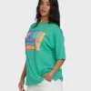 Summer Heat kortärmad T-shirt i stickat med tryck