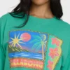 Summer Heat kortärmad T-shirt i stickat med tryck