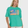 Summer Heat kortärmad T-shirt i stickat med tryck