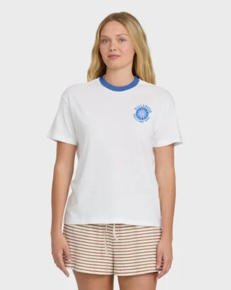 Sun Echoes kortärmad T-shirt i bomull med tryck