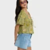 Totally Tropic kortärmad vävd topp Totally Tropic kortärmad vävd topp