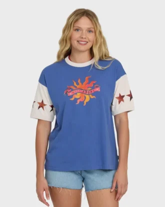 Tropics Co Ringer shorts stickad T-shirt