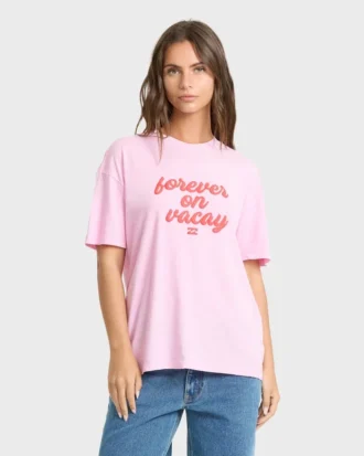 Vacay Forever kortärmad stickad T-shirt Vacay Forever kortärmad stickad T-shirt