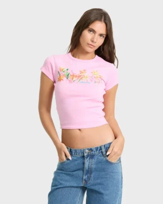 Wonderful Garden kortärmad stickad T-shirt